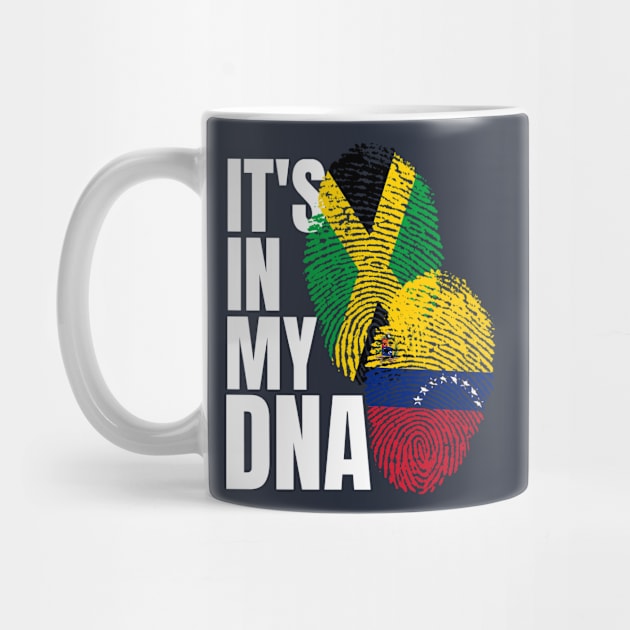 Jamaican And Venezuelan Mix DNA Flag Heritage Gift by Just Rep It!!